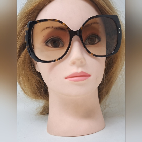 Gucci Nero Sunglasses Oversized Square Frame Havana Brown GG0472SA 002 56-17-145 - Picture 14 of 16